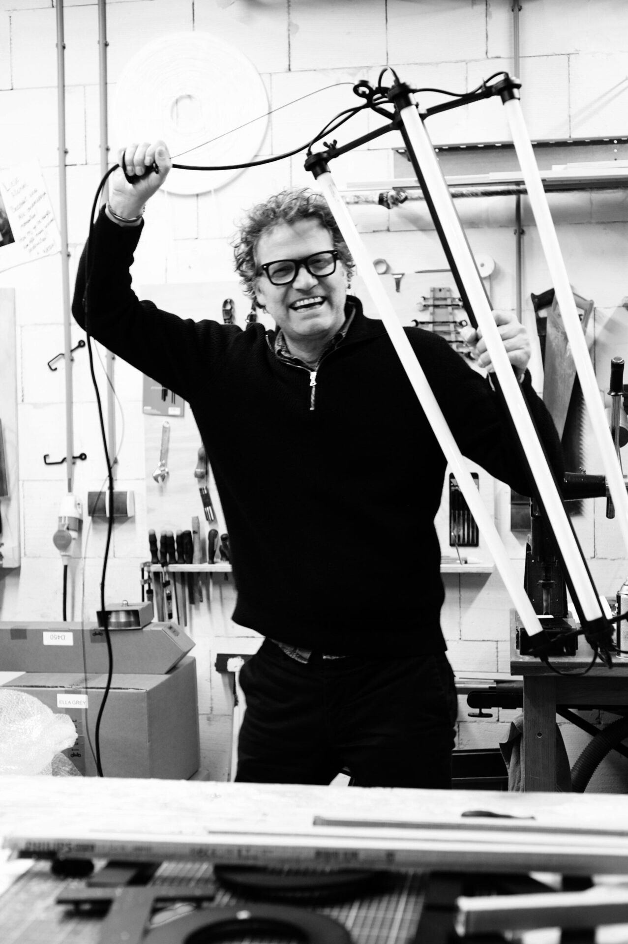 Anton in zijn inspirerende atelier in De Gruyter Fabriek